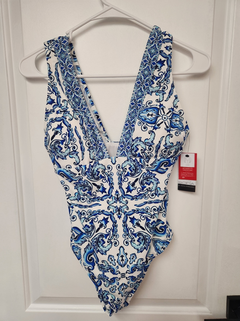 Sofia by Sofia Vergara Carmen Plunge One-Piece Swimsuit | Size S (4-6) | NWT